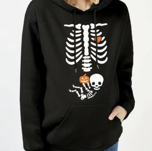 NEVER WORN!! MATERNITY Halloween Skeleton Maternity Hoodie; Size Small